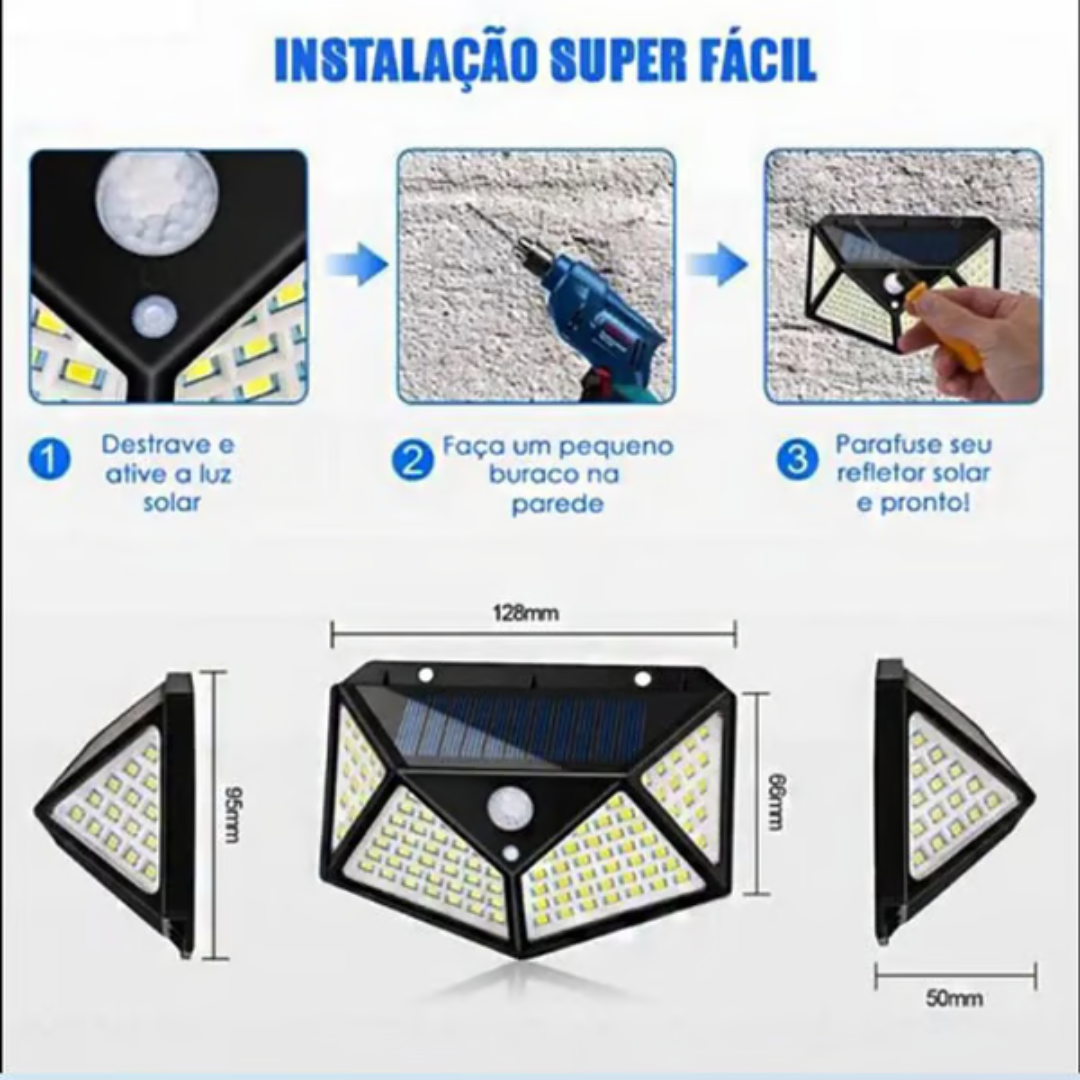 Luminária Sensor De Led Aprova D´agua - LedGarden™